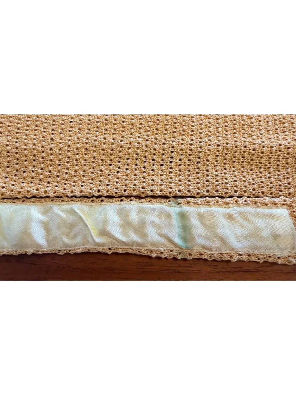 Vintage Polo By Ralph Lauren Yellow Knit Silk Tie Square End Made In Italy
